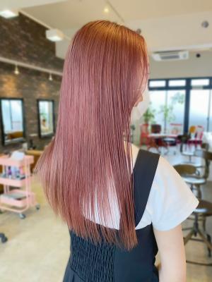 【pignon】透明感カラー　アッシュピンク　ストレートのイメージ画像