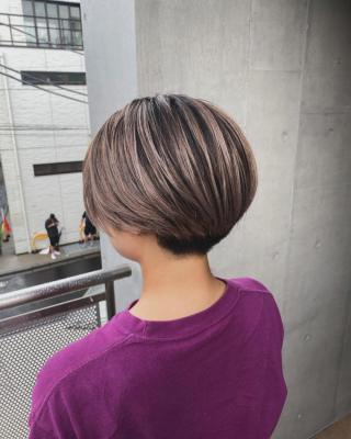 切りっぱなしボブ エアリーロング 美髪ピンクブラウン 