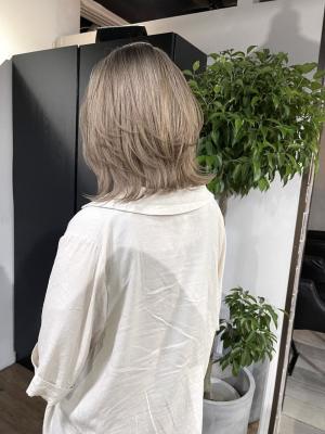 切りっぱなしボブ エアリーロング 美髪 ピンクブラウン