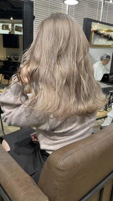 切りっぱなしボブ エアリーロング 美髪 ピンクブラウン