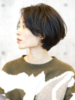 切りっぱなしボブ美髪ピンクブラウンエアリーロング[銀座]