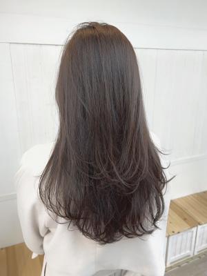丸型卵形レイヤーカットエアリーロング美髪ピンクブラウン渋谷のイメージ画像