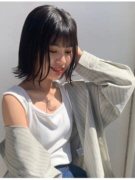 【宿里　沙也香】切りっぱなしBOB×ウエット外ハネスタイル