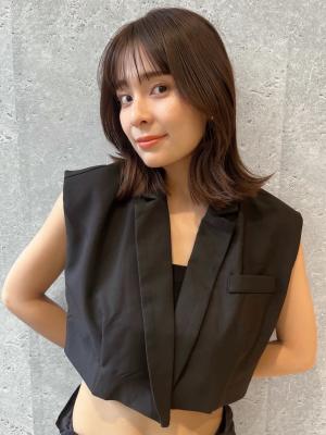 三軒茶屋_セミロング_コテ巻き_くびれ巻き_韓国巻き_小顔