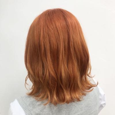 チェリーピンク暖色系カラー透明感カラー韓国くびれヘアのイメージ画像