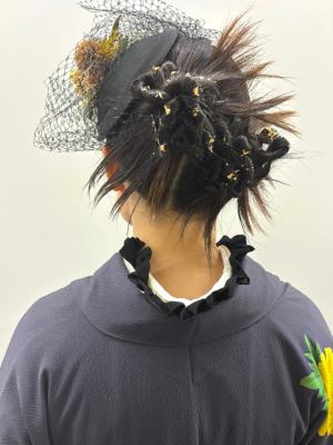 卒業式アレンジ　和装×カチモリ風アップヘア