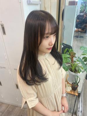 髪質改善トリートメント艶髪グレージュレイヤーロング