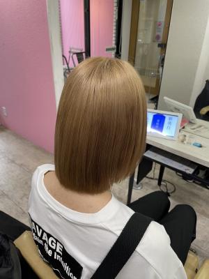 エアリーボブ美髪ケアブリーチミルクティーカラー練馬所沢韓国