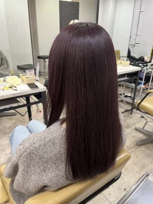 エアリーロング美髪レッドブラウンカラー練馬所沢韓国