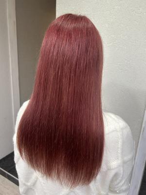 ヘルシーロング美髪ケアブリーチピンクレッド所沢練馬