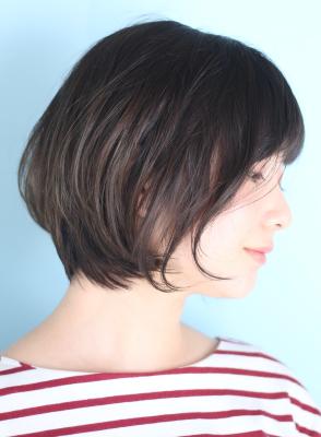 小顔美髪シアーカラーカールショートセミディ姫カットのイメージ画像