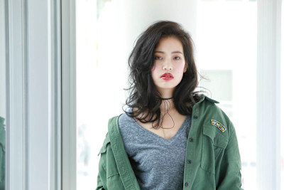 かきあげカジュアルスタイル