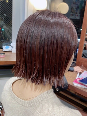 《MINAMI》ミニボブ&ピンクブラウン