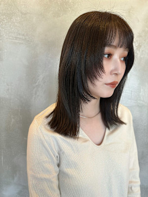 池袋 イルミナカラー レイヤーカット 髪質改善 アッシュグレ