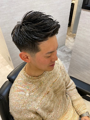 おじさんもいける！ナチュラルショート×アップバング