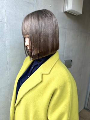 グレーベージュ グレージュ ことりベージュ 切りっぱなしボブ