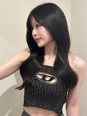 韓国レイヤーカットワンホンヘアロングウルフカット姫カット