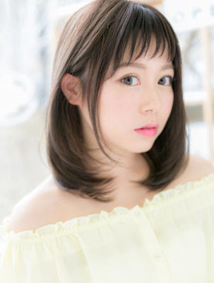 大人かわいい◎黒髪風・オン眉・ワンカール　ヘルシースタイル