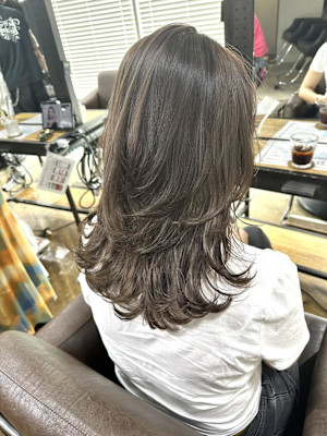 グレーベージュ グレージュ ことりベージュ レイヤーロング