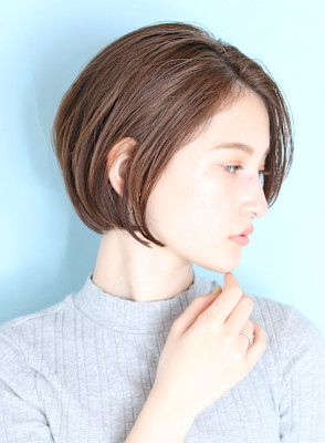  40代50代似合わせ小顔美髪シアーカラーカールショート