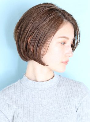  40代50代似合わせ小顔美髪シアーカラーカールショート