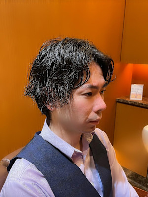 銀座　理容室　ツイストスパイラル　メンズパーマ