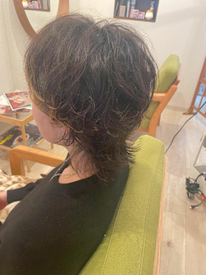 ウルフカット×パーマ