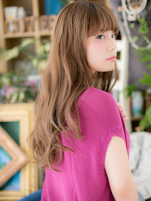 大人かわいい韓国風小顔抜け感エアリーロング　レイヤーロング