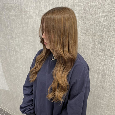 ベージュブラウンロング