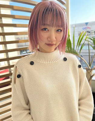 フェイスレイヤー×切りっぱなしボブ