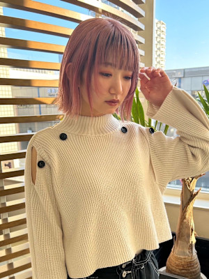 フェイスレイヤー×切りっぱなしボブ