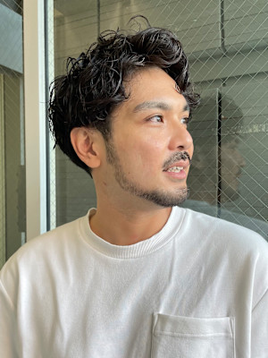 大人センターパートパーマスタイル