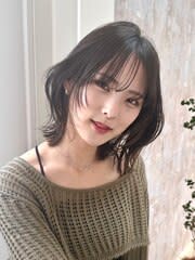 大人ガーリー/ミディアムレイヤー/髪質改善/前髪