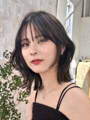 大人ガーリー/ミディアムレイヤー/髪質改善/前髪