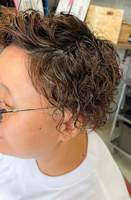 マッシュショート×パーマ