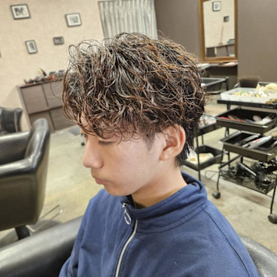 波巻きパーマ