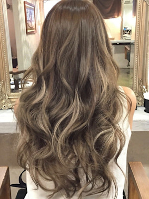 外国人風グラデーション/かき上げヘア/エクステ