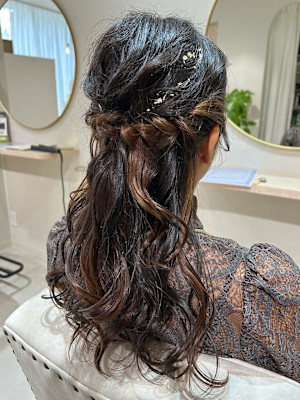  ROYロング/ふわふわハーフアップ・ヘアアレンジ