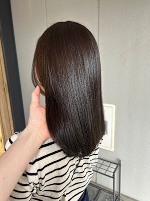 オリーブブラウン　艶髪