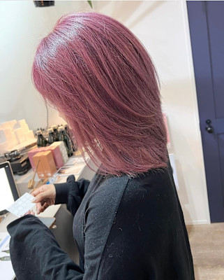 ピンクブリーチダブルカラー髪質改善トリートメントミディアム