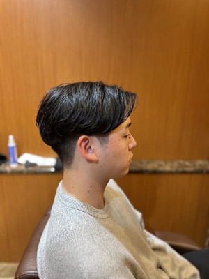 銀座　理容室　メンズセンターパートスタイル