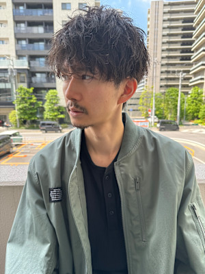 20代30代40代大人メンズパーマ/アップバング/ニュアンス