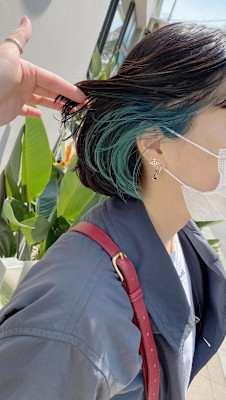 インナーカラー　ボブ