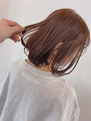 やわらかベージュ　ワンカール　ボブ