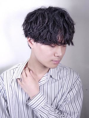 春夏メンズヘア/波巻スパイラル/シースルーマッシュ