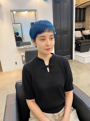 ブルー　コンパクト　ショート