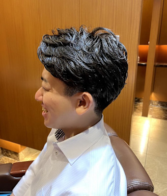 銀座　理容室　メンズパーマ　ナチュラルパーマ