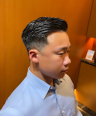 銀座　理容室　フェードカット　アイロンパーマ