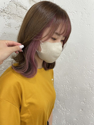 ピンクカラーピンクインナーカラー成増地下鉄成増大山