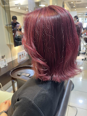 ブリーチ有り　ピンクバイオレットカラー